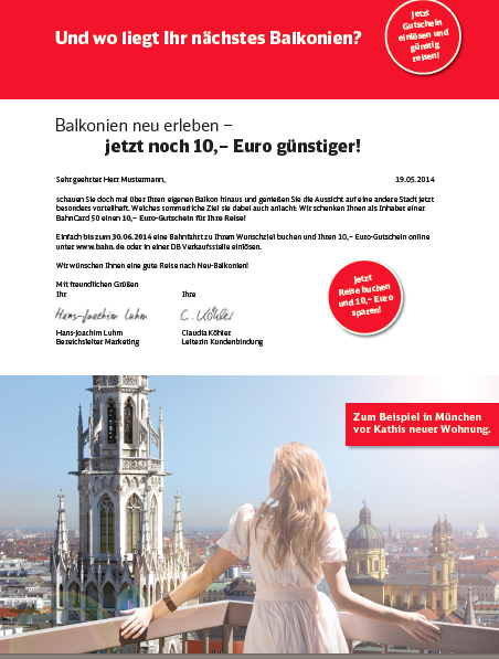 DB Bahn - Texte Selfmailer DB Bahn - Texte Selfmailer